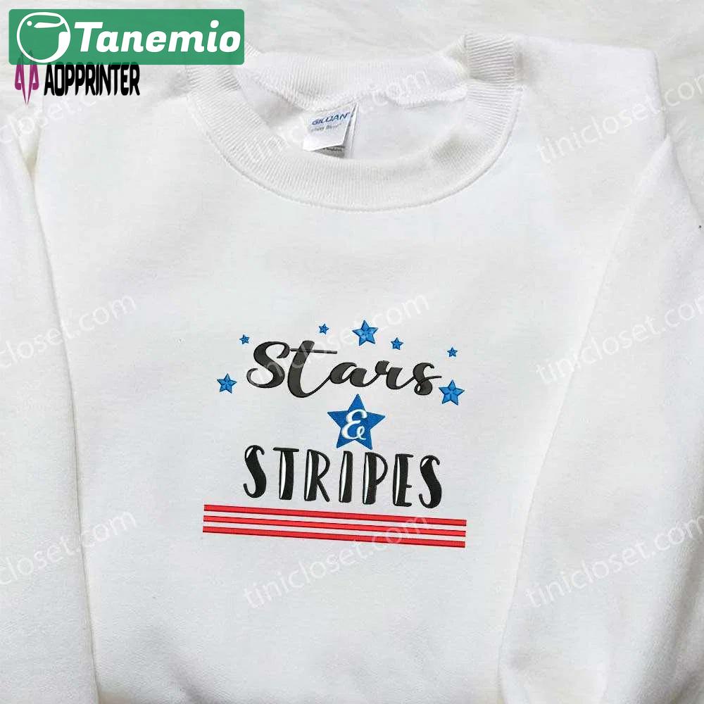 Embroidered stars & stripes shirt: best patriotic shirts for national day gifts Embroidered Shirt