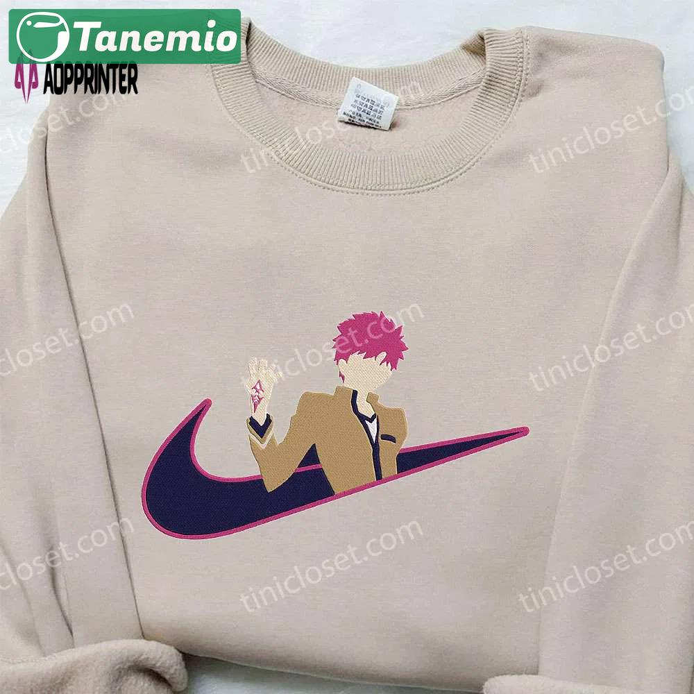 Emiya shirou x nike swoosh anime hoodie & type moon embroidered shirt: stylish nike inspired apparel Embroidered Shirt