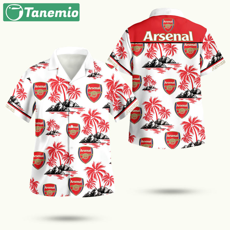 Epl arsenal floral hawaiian shirt Hawaii Shirt Shorts & Flip Flops