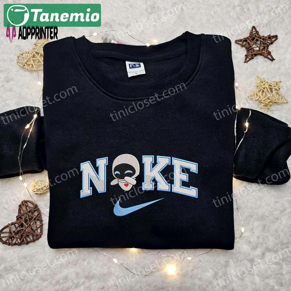 Eve x swoosh embroidered sweatshirt disney characters shirt – best birthday gift ideas for family Embroidered Shirt