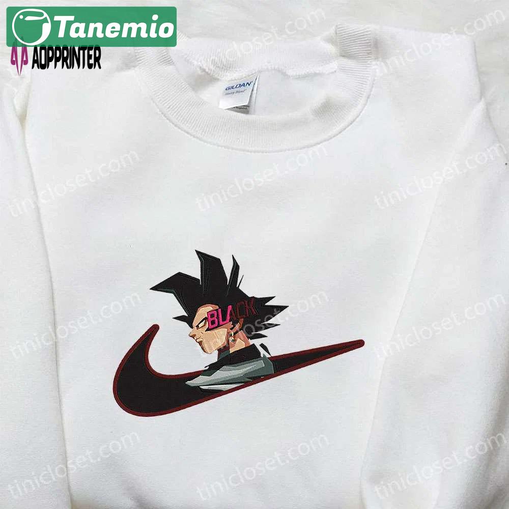 Exclusive goku black x nike swoosh anime shirt dragon ball custom embroidered Embroidered Shirt