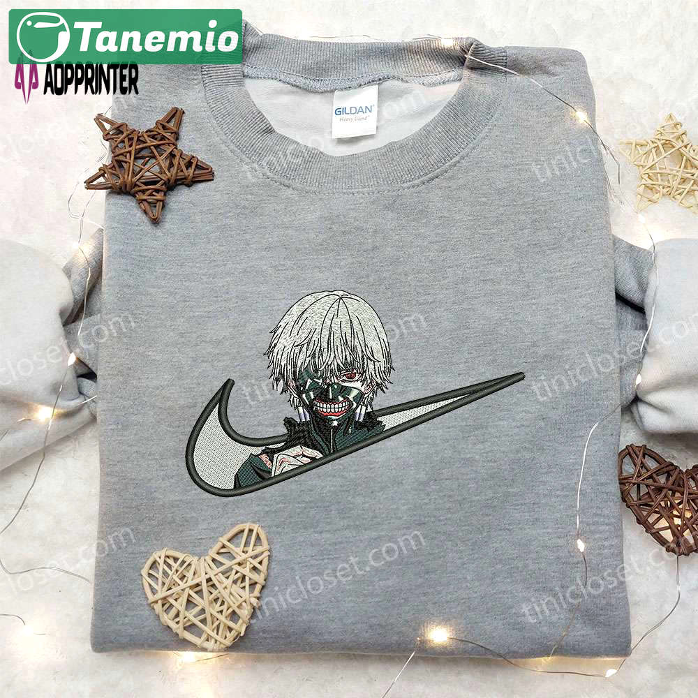 Exclusive kaneki x nike embroidered shirt: tokyo ghoul custom apparel Embroidered Shirt
