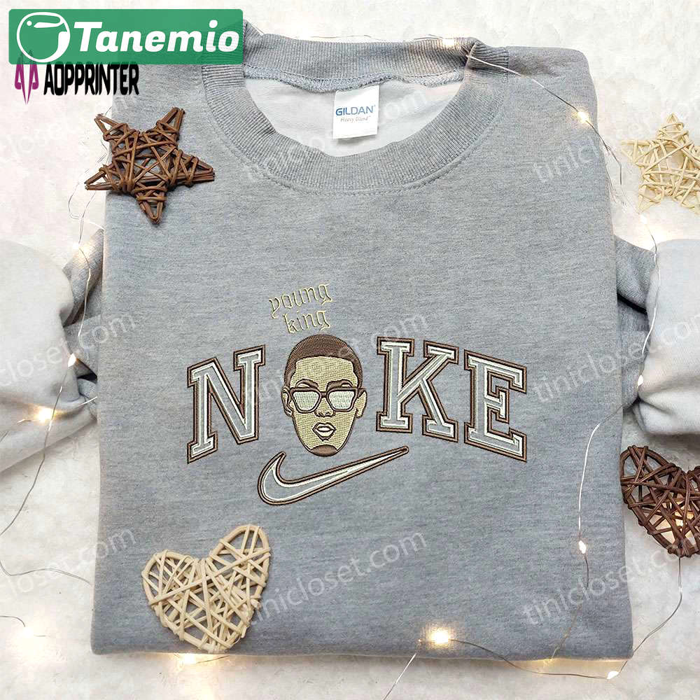 Exclusive young king x nike embroidered hoodie & celebrity shirt – get inspired with nike s trendy embroidered collection Embroidered Shirt