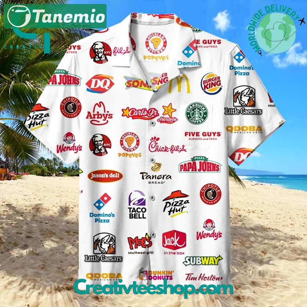 Fast food brand hawaiian shirt Hawaii Shirt Shorts & Flip Flops