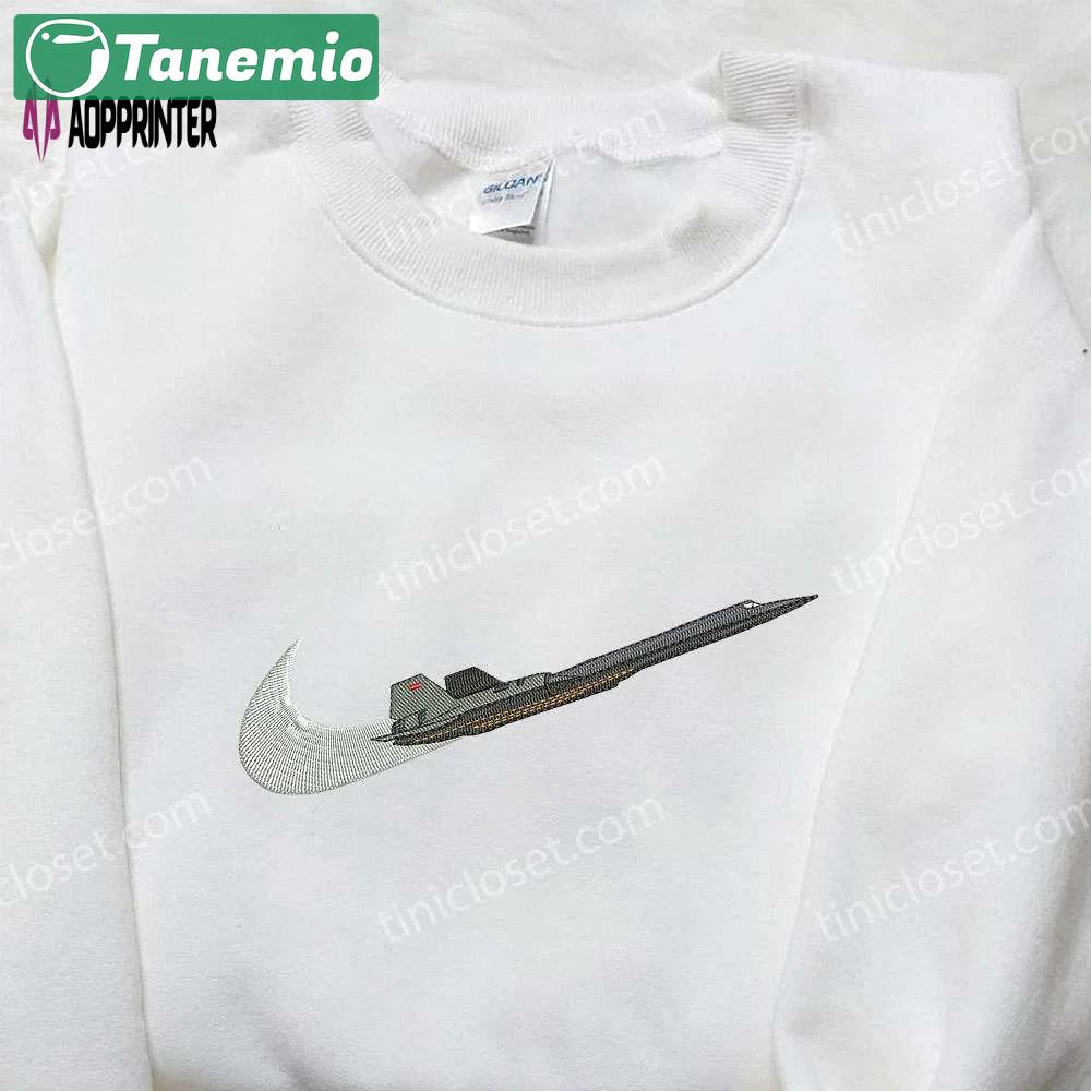 Fighter aircraft x nike embroidered shirt – stylish nike inspired family gift Embroidered Shirt