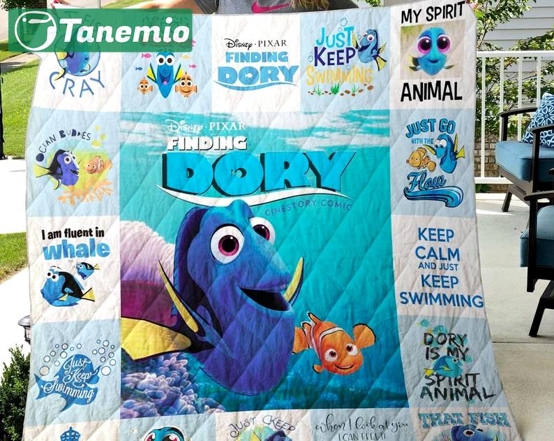 Finding dory fleece blanket, finding dory blanket, nemo dory blanket, birthday gifts for kids, christmas gifts Quilt Blanket