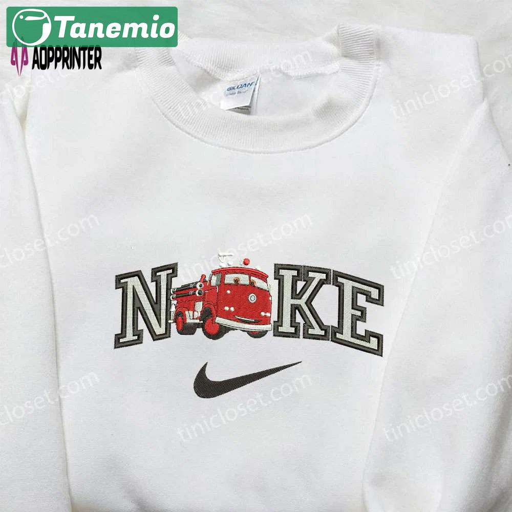 Fire truck x nike embroidered shirt car & custom nike tee limited edition Embroidered Shirt