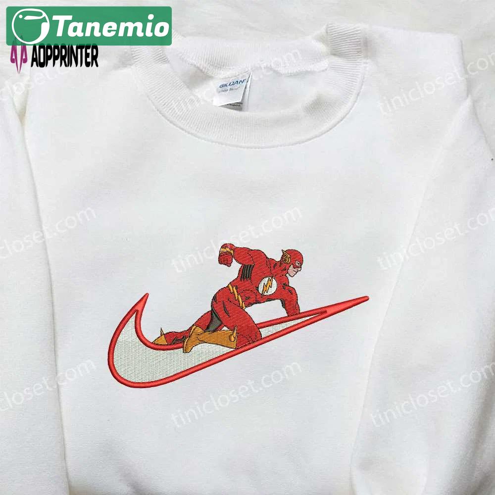 Flash x nike embroidered shirt: marvel collaboration for custom style Embroidered Shirt