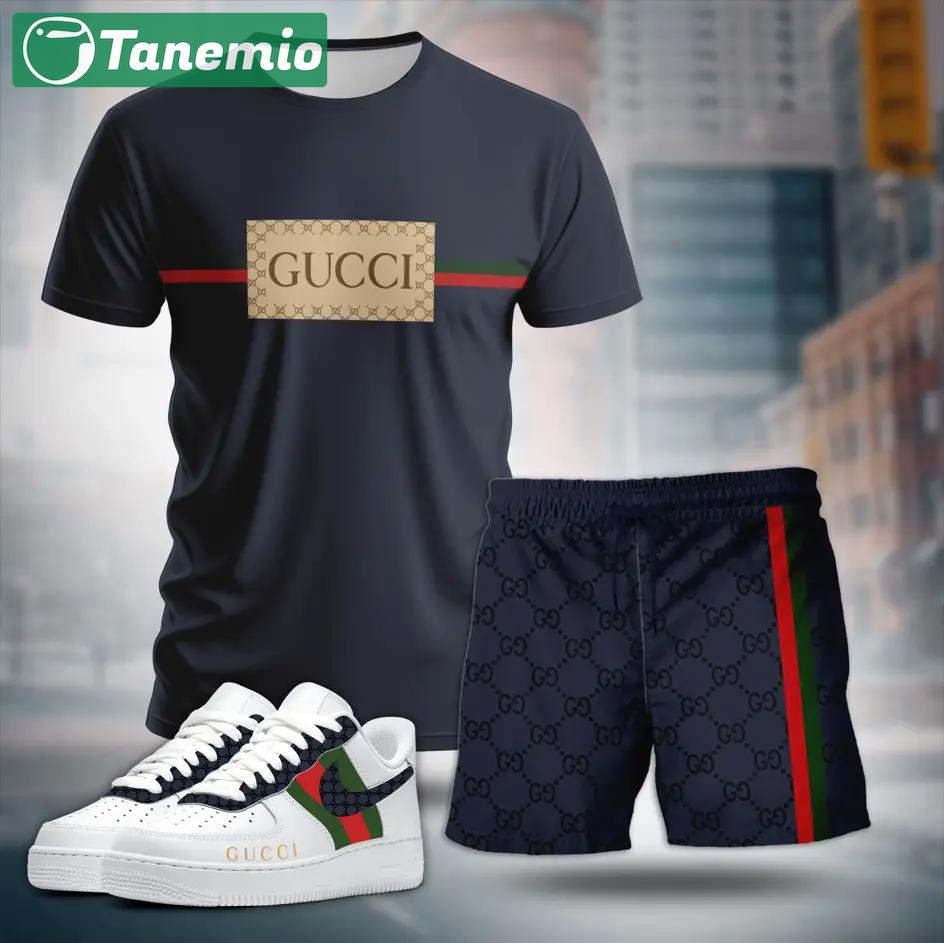 For the girls who love sleek dark looks, minimal logo stripe tee outfit t-shirt – black with center logo print | casual everyday outfit aesthetic ideas T-Shirt Short Sneakers Set