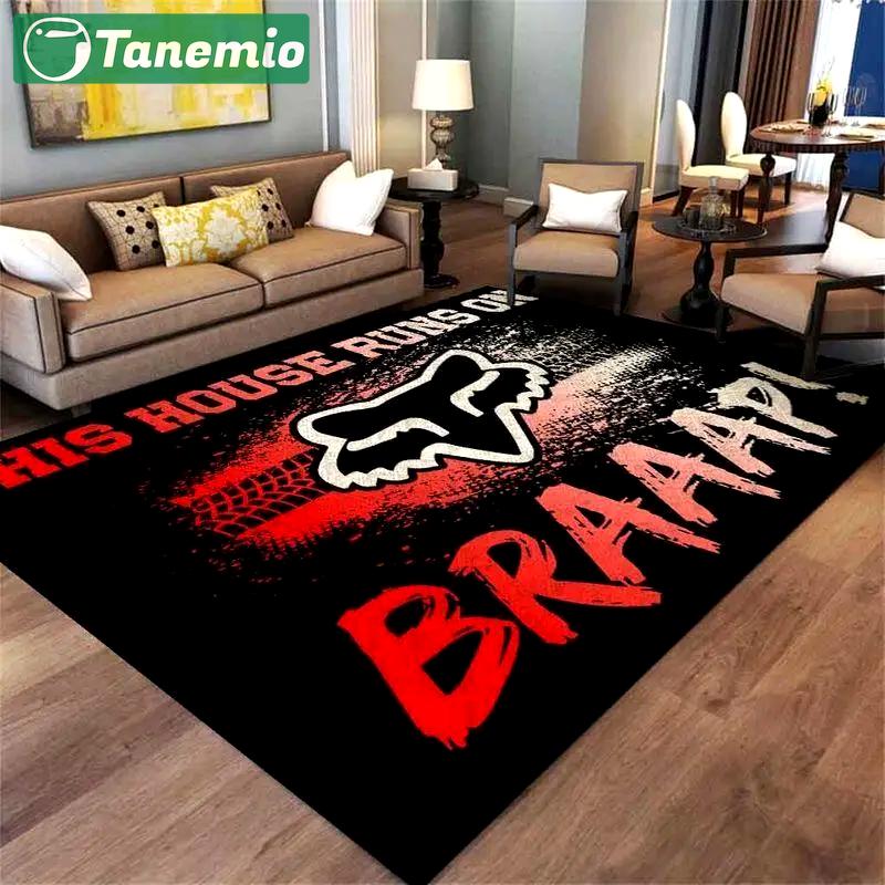 Fox racing logo ink spray carpet floorarea rugs living room area rug home decor Rectangle Rug