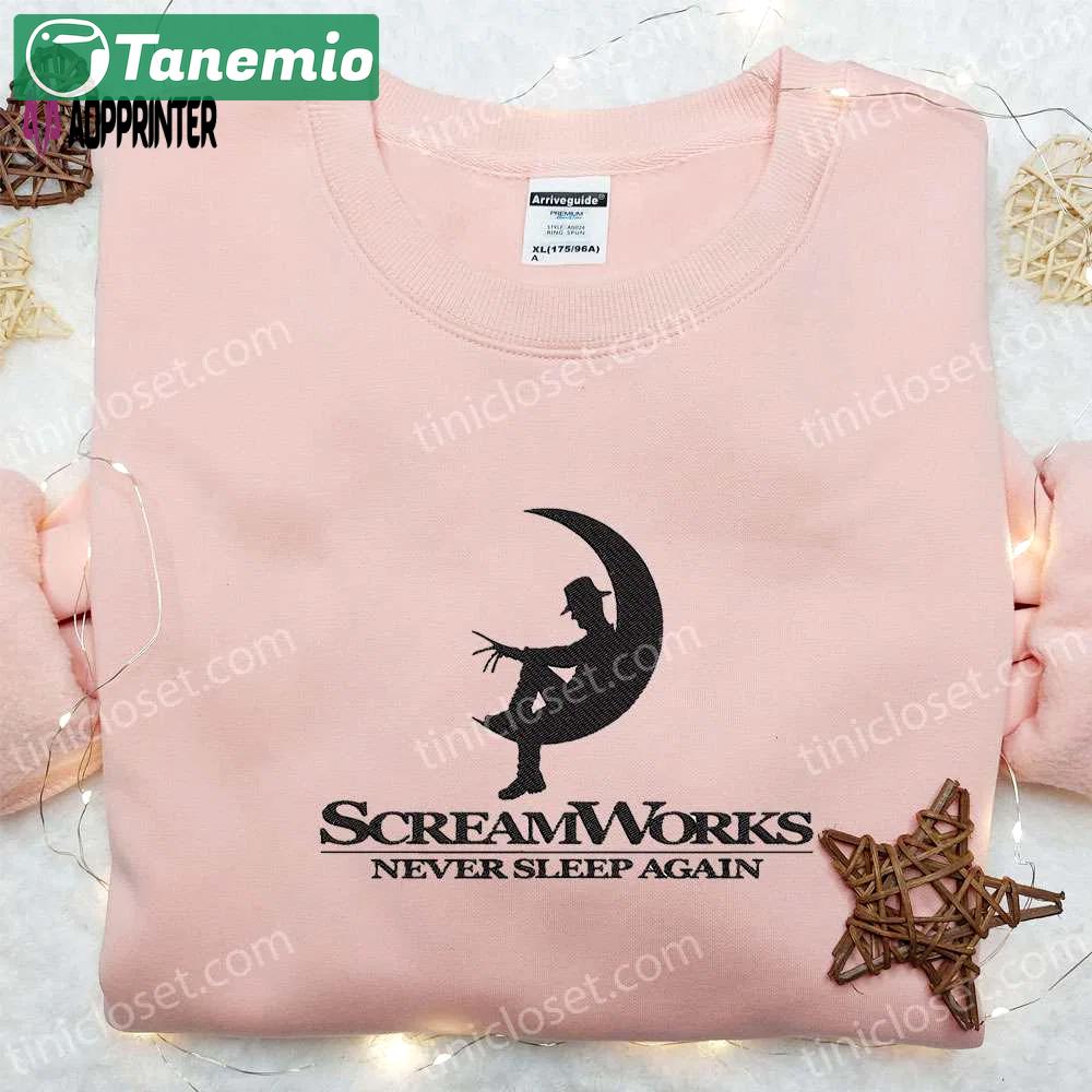 Freddy krueger scream works embroidered sweatshirt: best horror movie hoodie for halloween gifts Embroidered Shirt