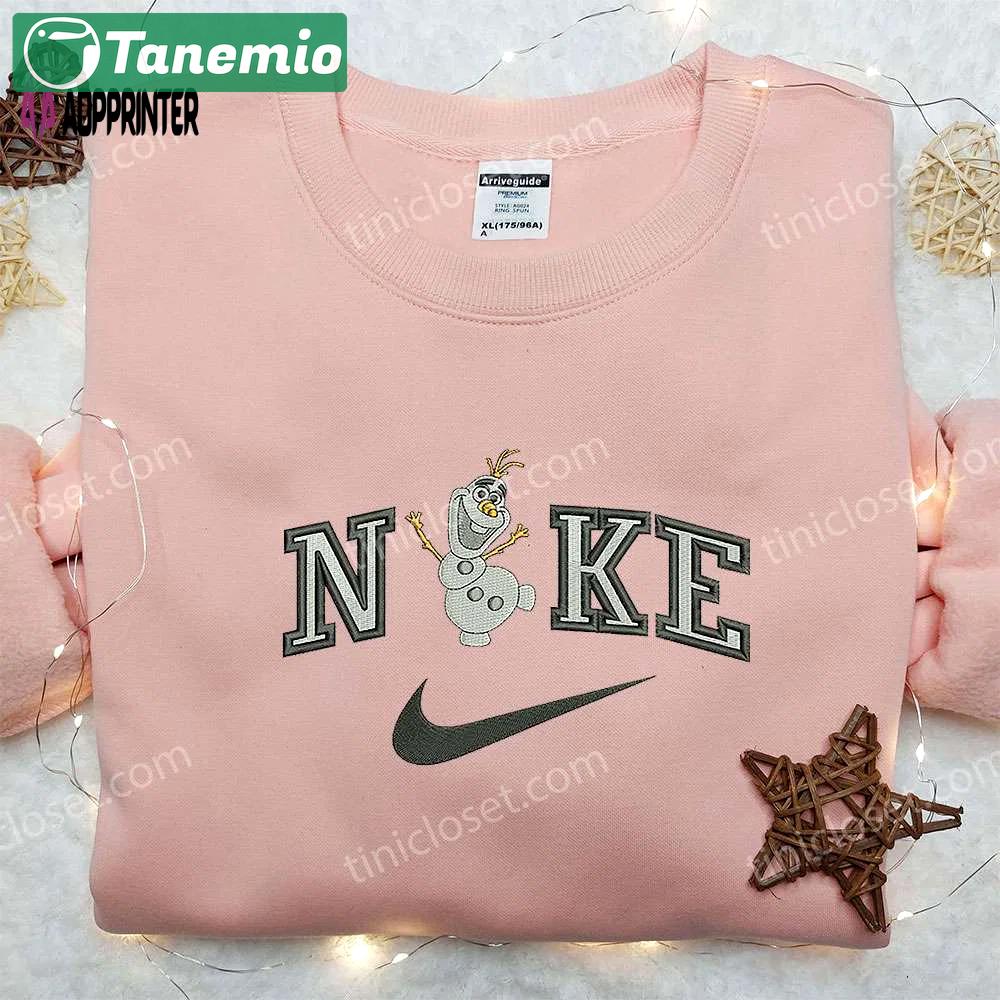 Frozen disney olaf x nike embroidered sweatshirt – nike inspired shirt Embroidered Shirt