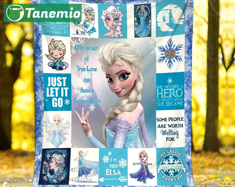 Frozen elsa fleece blanket, elsa quotes throw blanket for couch sofa, disneyland princess blanket, christmas gift, birthday gifts Quilt Blanket