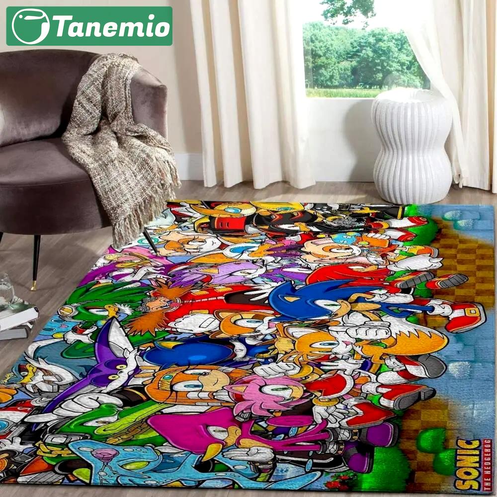 Game lovers sonic the hedgehog film area rug gaming home decor homebeautyus rug regtangle carpet floor decor home decor v11232 Rectangle Rug