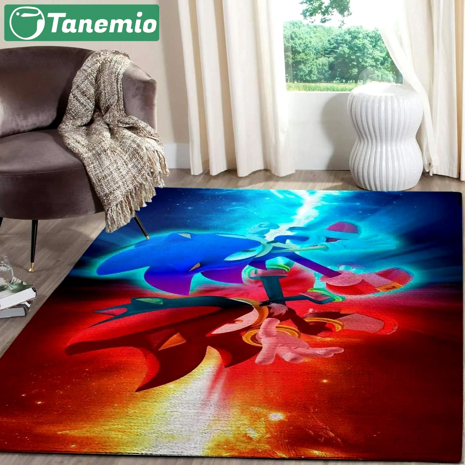 Game lovers sonic the hedgehog film area rug gaming home decor homebeautyus rug regtangle carpet floor decor home decor v11233 Rectangle Rug