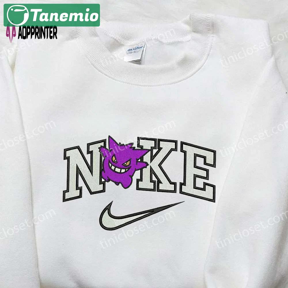 Gengar pokemon x nike embroidered shirt: anime and pokemon fans must-have! Embroidered Shirt