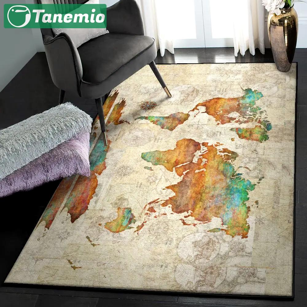 Geography large living room rugs, world map rug Rectangle Rug