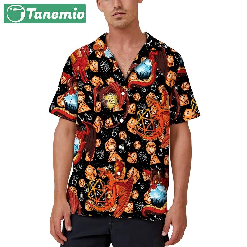 Geometric dnd hawaiian shirt Hawaii Shirt Shorts & Flip Flops