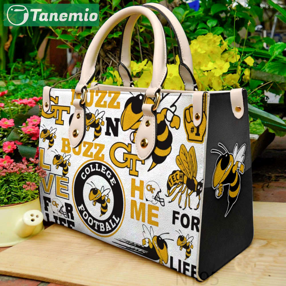 Georgia tech yellow jackets leather handbag gift for women 2711 Women Leather Hand Bag