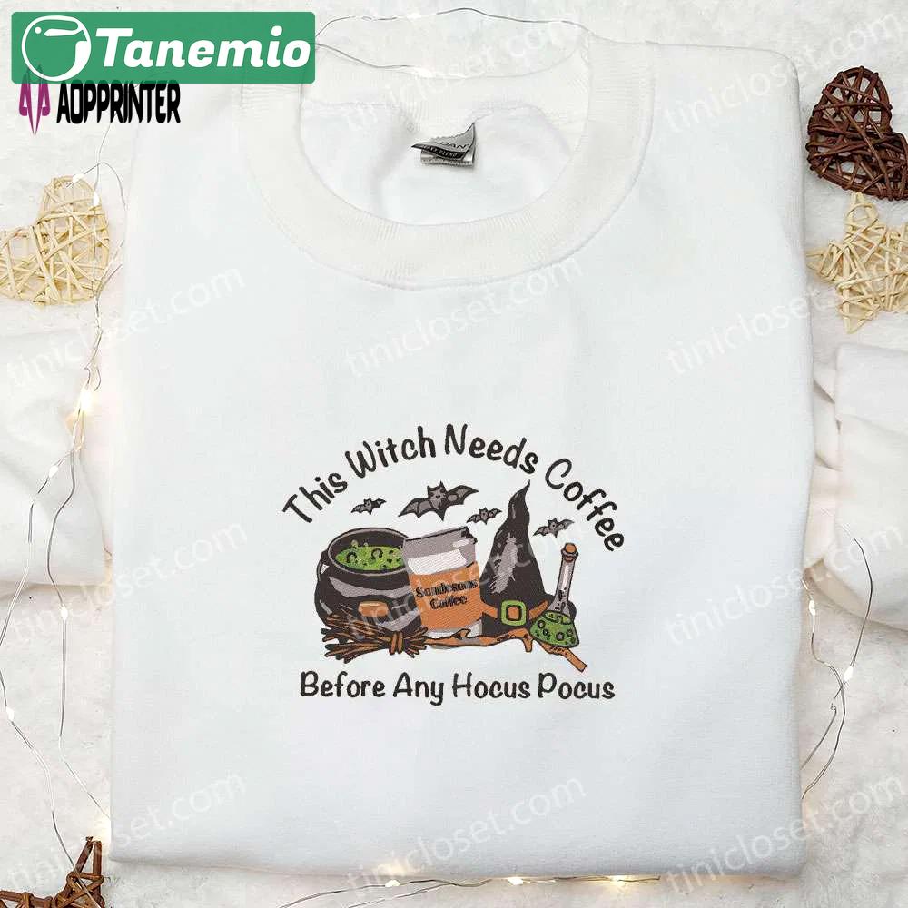 Get your witchy fix with this hocus pocus embroidered shirt! perfect halloween gift for family Embroidered Shirt
