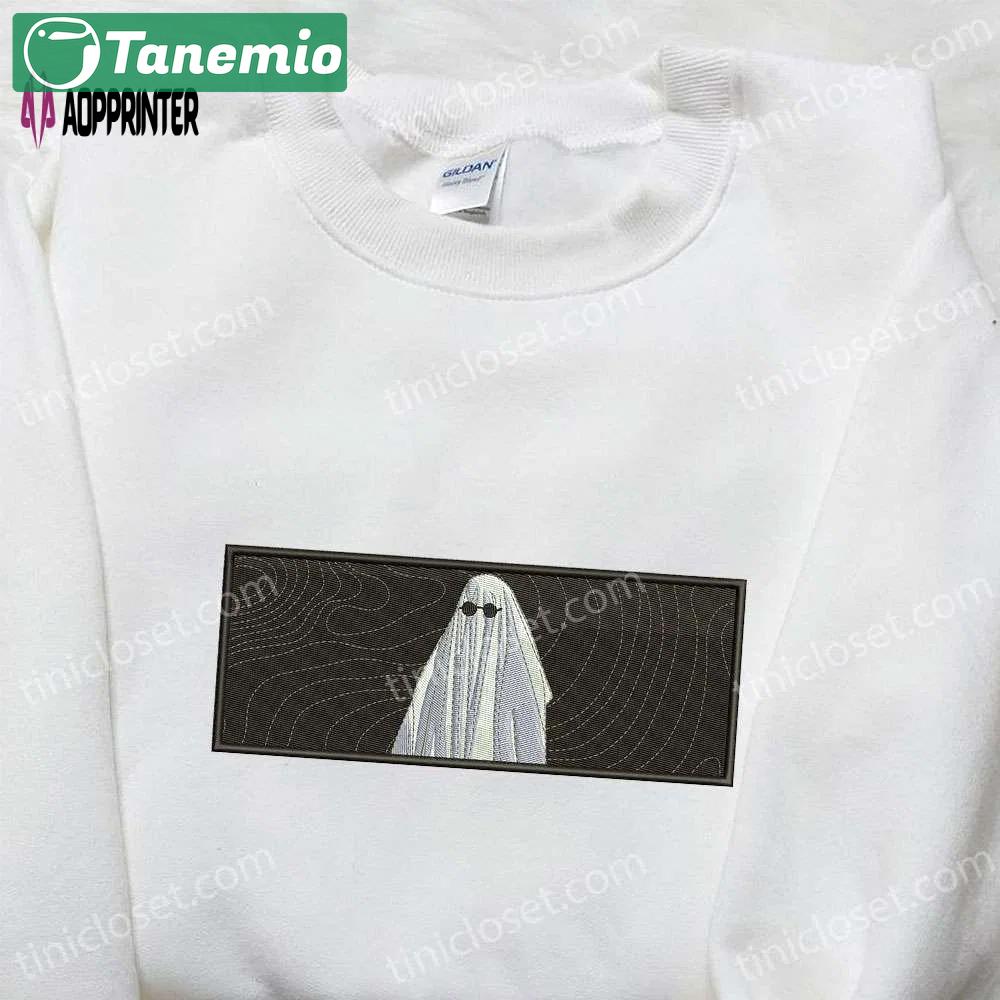 Ghost embroidered shirt: scary halloween gift for spooky season Embroidered Shirt