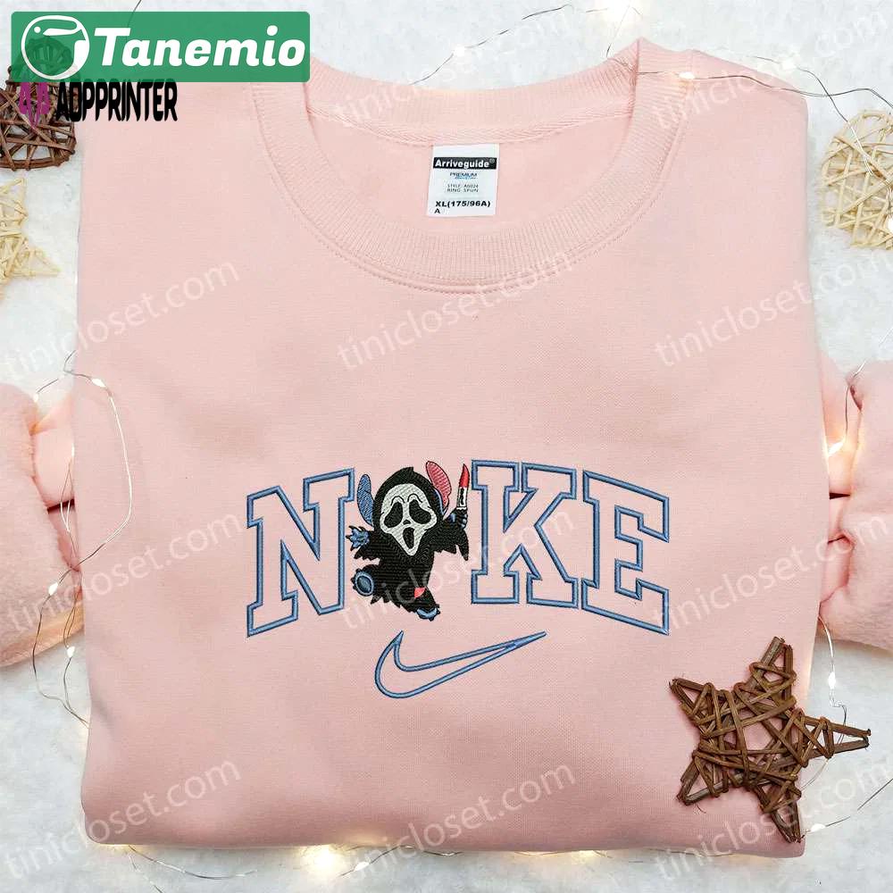 Ghostface x nike embroidered hoodie & shirt: best halloween gift ideas Embroidered Shirt