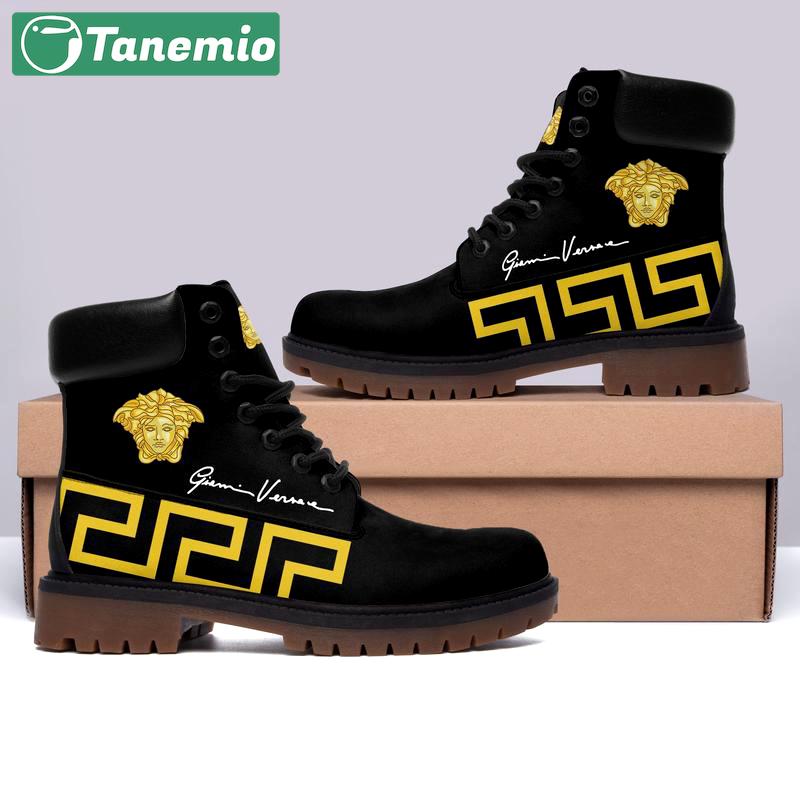 Gianni versace black timberland boots form timboots shoes hot 2023 gifts for men women Timboots Shoes