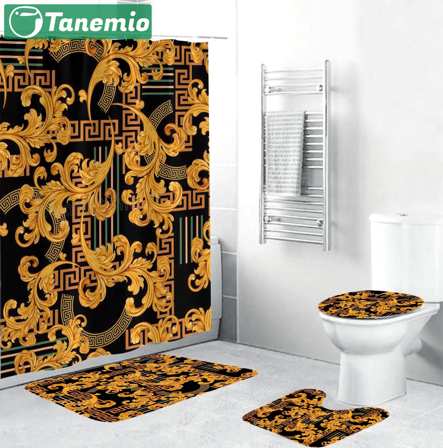 Gianni versace home decor bath mat bathroom sets hypebeast luxury fashion brand Bathroom Set