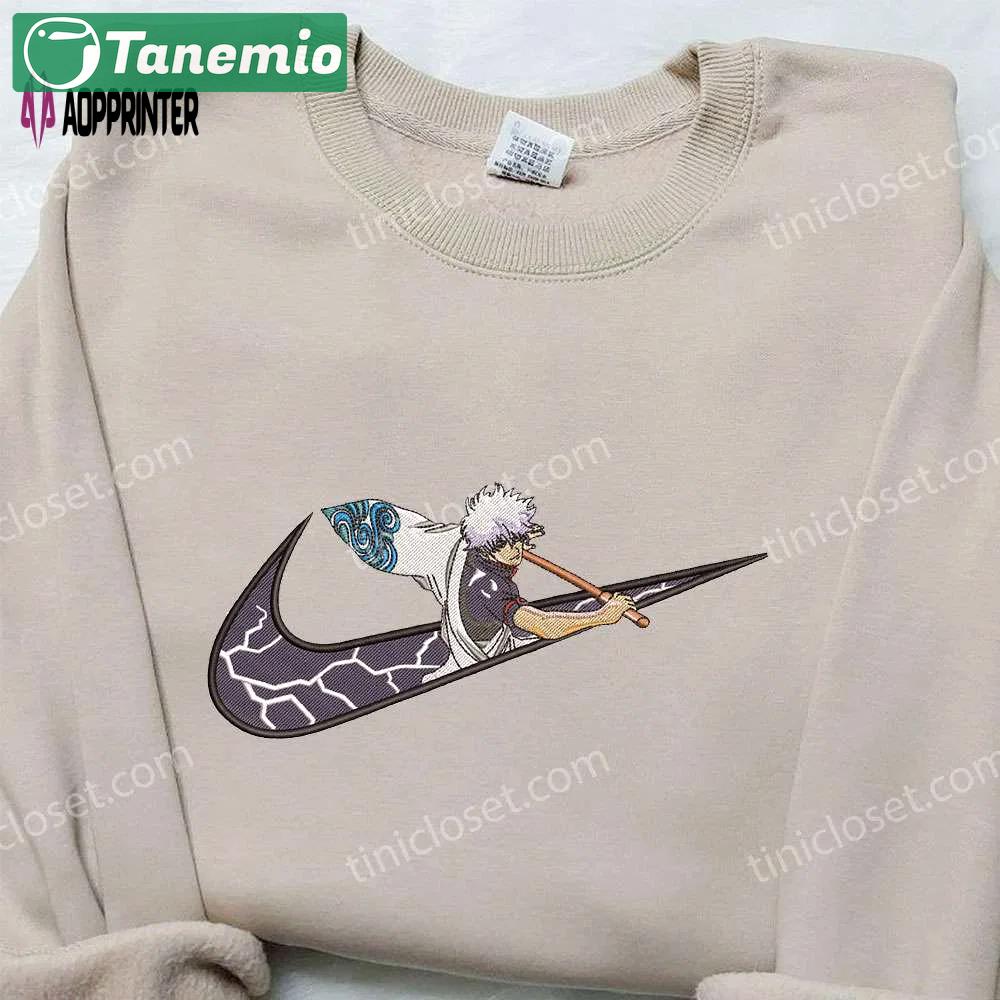 Gintoki sakata x nike embroidered sweatshirt: gintama & nike inspired shirt Embroidered Shirt