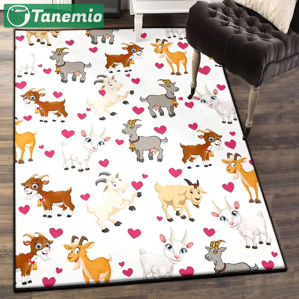 Goat large living room rugs, goat rug Rectangle Rug
