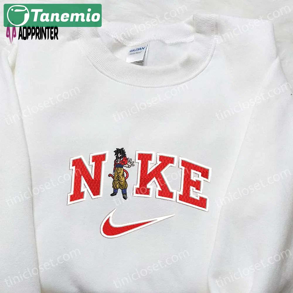 Goku super saiyan 4 x nike anime embroidered shirt – dragon ball & nike inspired Embroidered Shirt