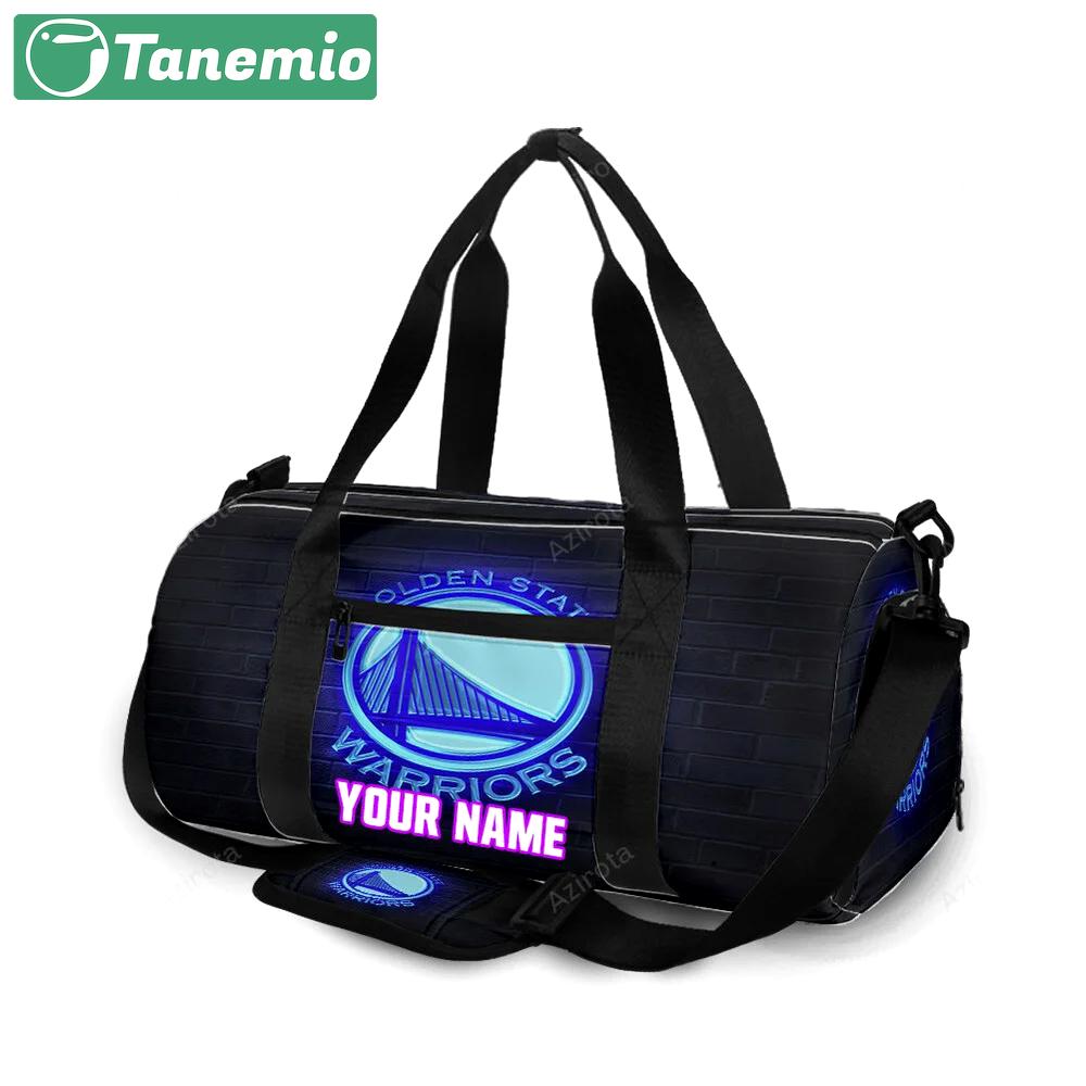 Golden state warriors emblem neon on the wall personalized name travel bag gym bag 1441 Travel Bag