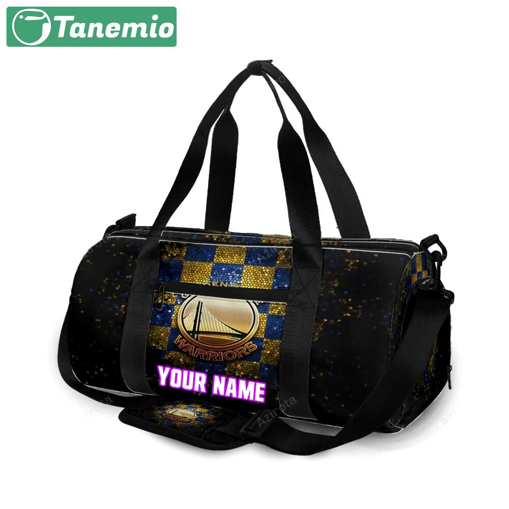 Golden state warriors emblem texture pattern2 personalized name travel bag gym bag 1192 Travel Bag