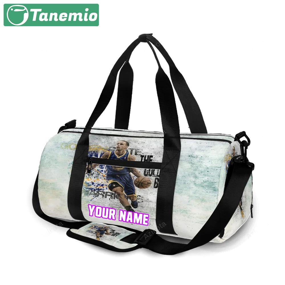 Golden state warriors stephen curry 30 texture2 personalized name travel bag gym bag 866 Travel Bag