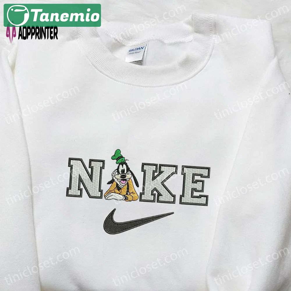 Goofy x nike cartoon embroidered shirt disney sweatshirt nike inspired tee Embroidered Shirt