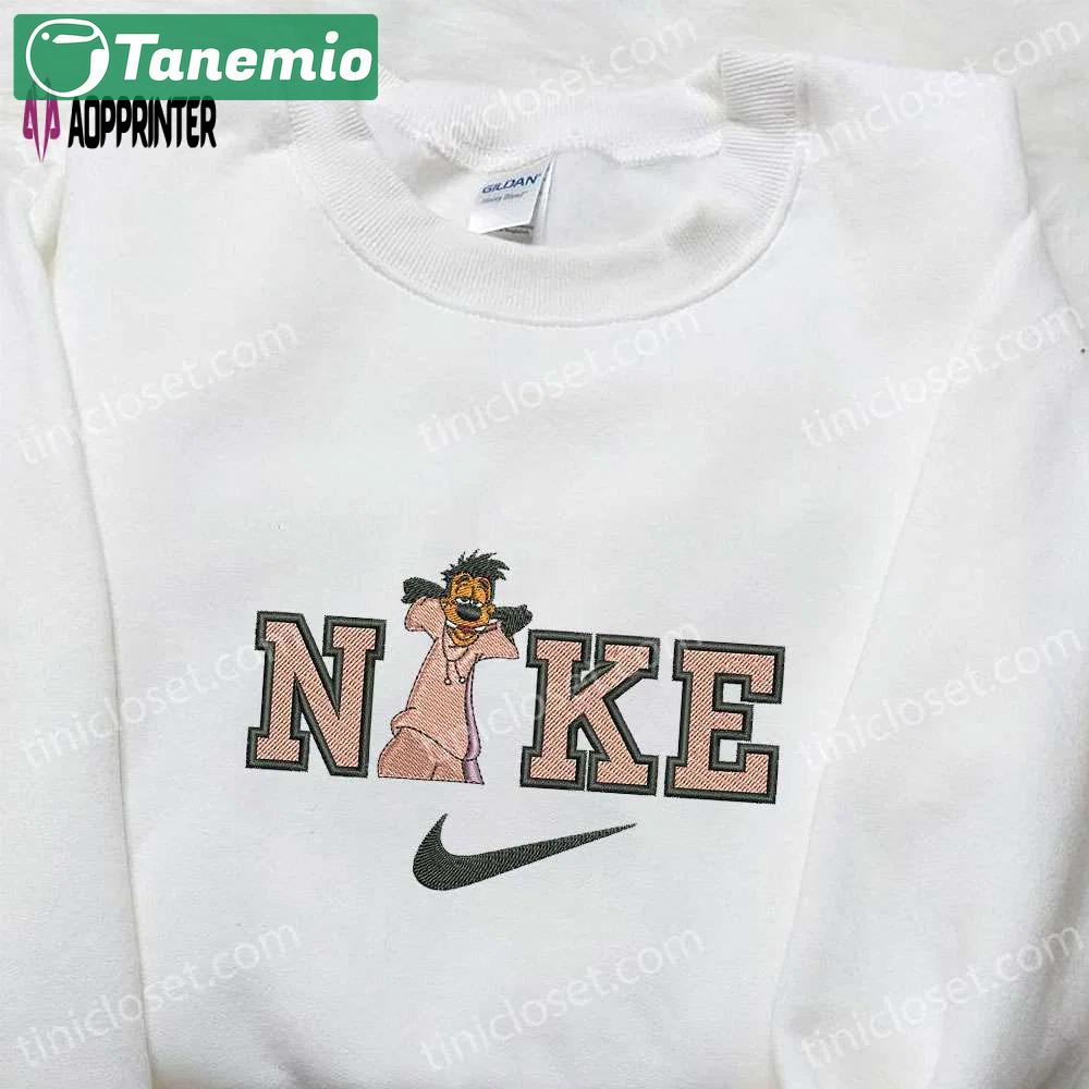 Goofy x nike cartoon embroidered tshirt & disney sweatshirt – nike inspired embroidered shirt Embroidered Shirt