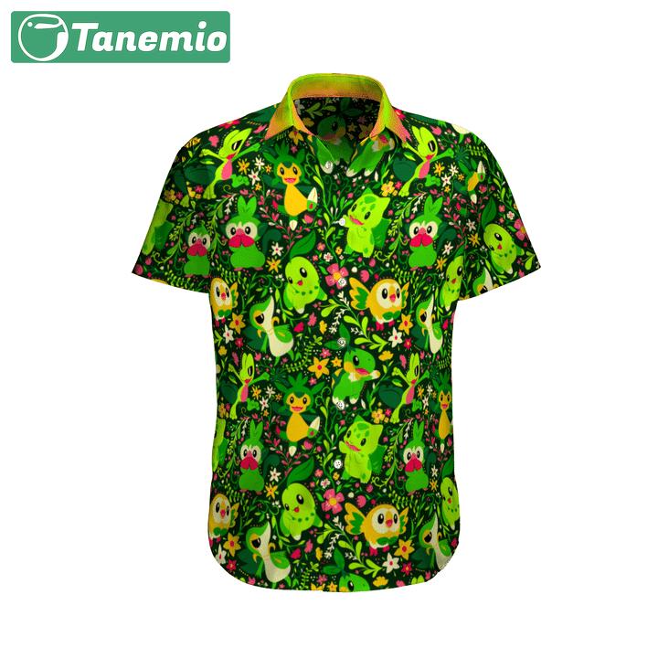Grass pokemon summer hawaiian shirt Hawaii Shirt Shorts & Flip Flops