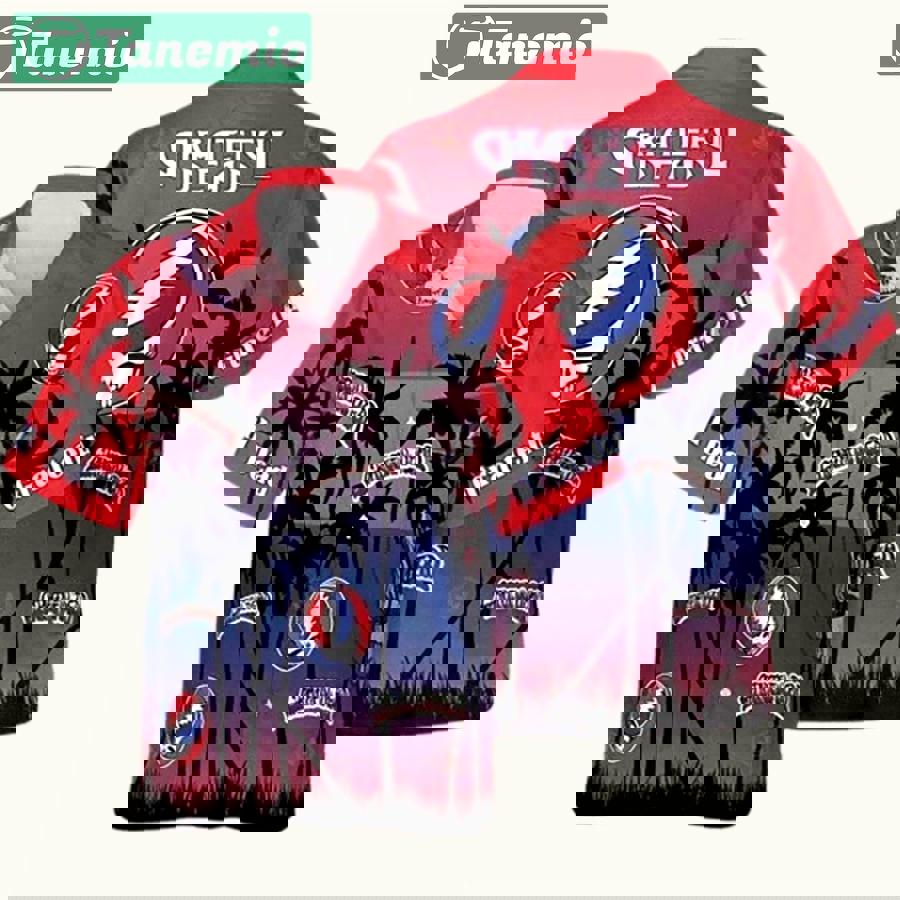 Grateful dead button up summer beach hawaiian shirt Hawaii Shirt Shorts & Flip Flops