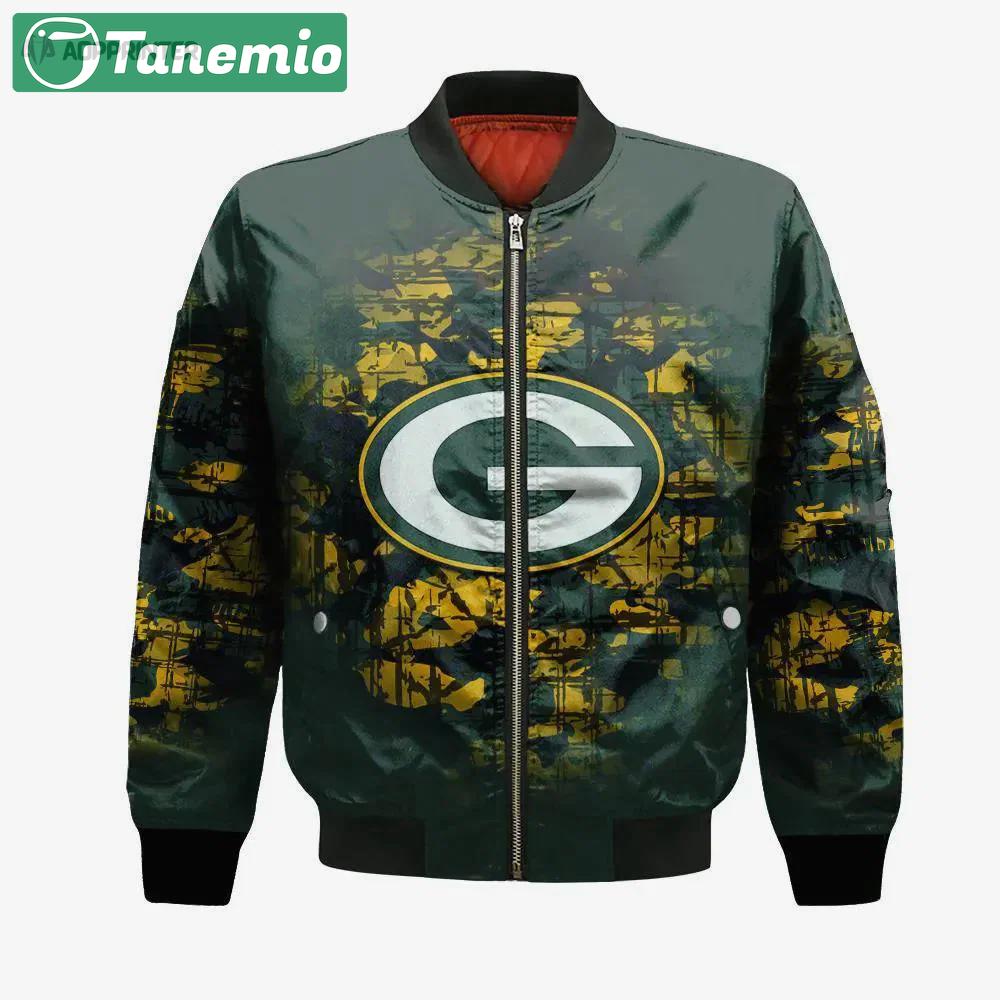 Green bay packers bomber jacket 3d printed camouflage vintage Bomber Jacket