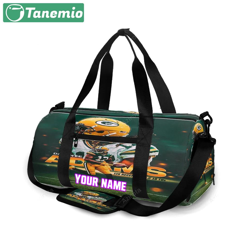 Green bay packers davante adams no17 v6 personalized name travel bag gym bag 1152 Travel Bag