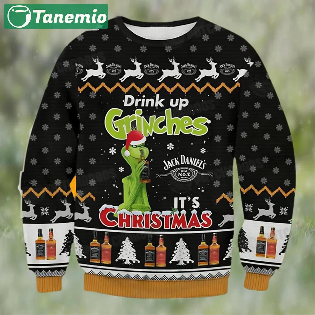 Grinch drink up ugly christmas sweater 3d funny gift Christmas Ugly Sweater