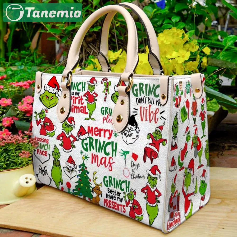 Grinch leather handbag for women gift s 2377 Women Leather Hand Bag