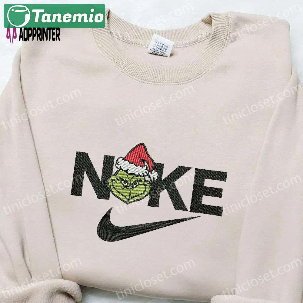 Grinch xmas x nike movie embroidered sweatshirt – the best christmas gift idea nike inspired shirt Embroidered Shirt