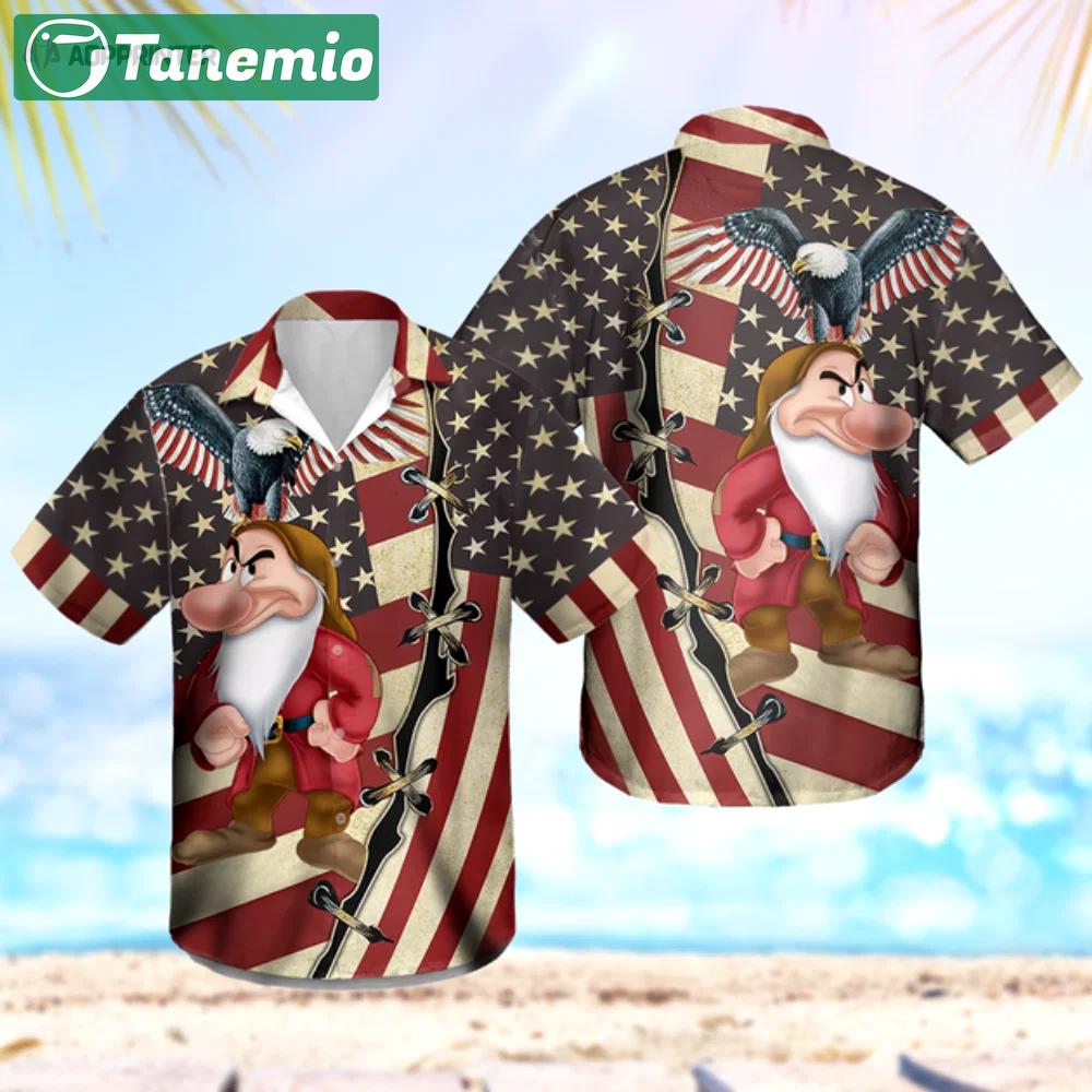 Grumpy dwarf us flag hawaiian shirt summer gift 2023 Hawaii Shirt