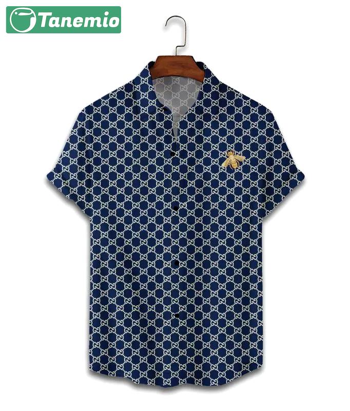 Gucci bee blue luxury brand premium fashion hawaii shirt for men 14 Hawaii Shirt