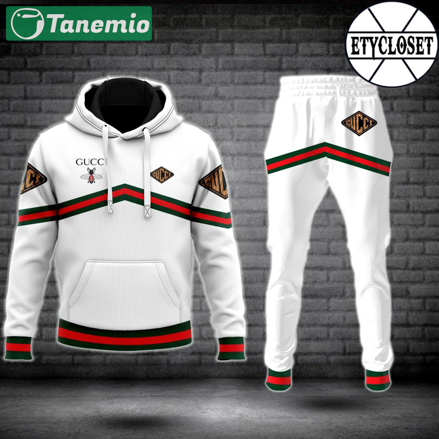 Gucci bee hoodie sweatpants pants hot 2023 luxury brand clothing clothes outfit for men 47 Hoodie Long Pants 3D Set