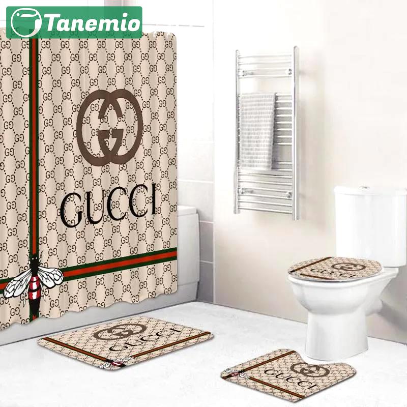 Gucci bee luxury fashion brand home decor hypebeast bathroom sets bath mat Bathroom Set