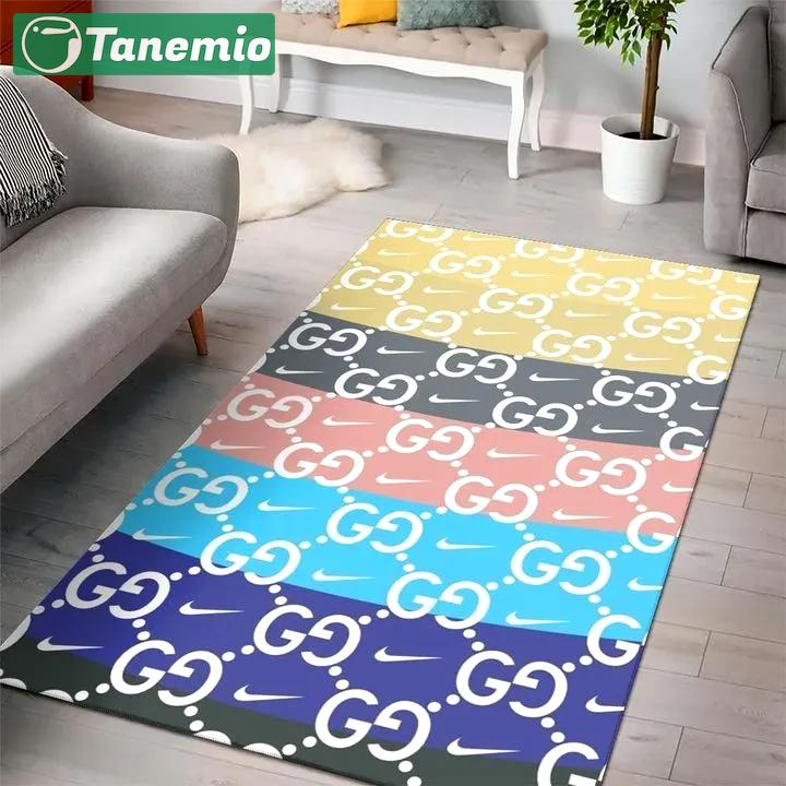 Gucci colorful logo type 1006. Upgrade Your Living Room with Luxury Home Decor: Area Carpets, Floor Decor, Door Mats, and Hot Gift Items with style a High-End Fashion Brand Rectangle Rug