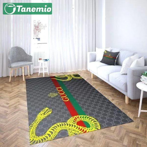 Gucci grey logo type 987. Upgrade Your Living Room with Luxury Home Decor: Area Carpets, Floor Decor, Door Mats, and Hot Gift Items with style a High-End Fashion Brand Rectangle Rug