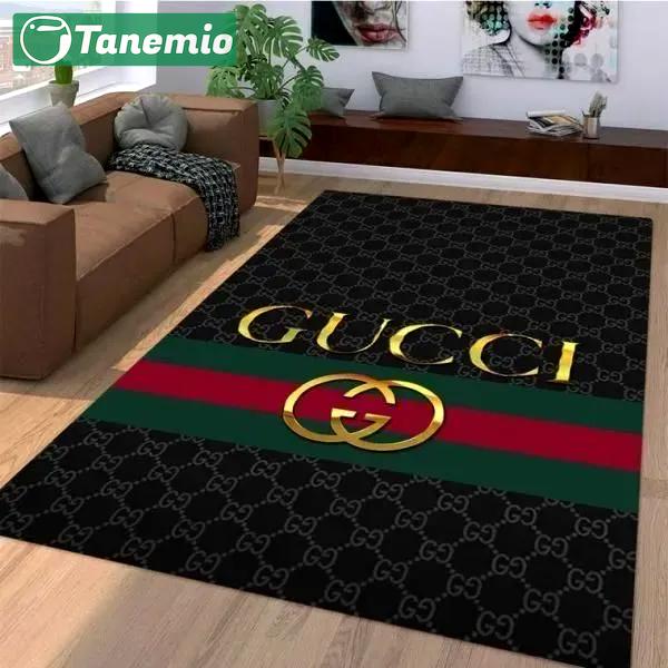 Gucci limited edition logo type 1065. Upgrade Your Living Room with Luxury Home Decor: Area Carpets, Floor Decor, Door Mats, and Hot Gift Items with style a High-End Fashion Brand Rectangle Rug